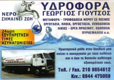 ΥΔΡΟΦΟΡΑ ΓΙΟΥΤΣΟΣ ΓΕΜΙΣΜΑ ΠΙΣΙΝΩΝ ΠΟΣΙΜΟ ΝΕΡΟ ΠΟΤΙΣΜΑ ΚΗΠΩΝ ΚΟΡΩΠΙ ΓΙΟΥΤΣΟΣ ΓΕΩΡΓΙΟΣ  